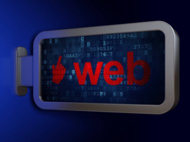 Web geliştirme kavramı: Web ve fare imleç billboard arka plan