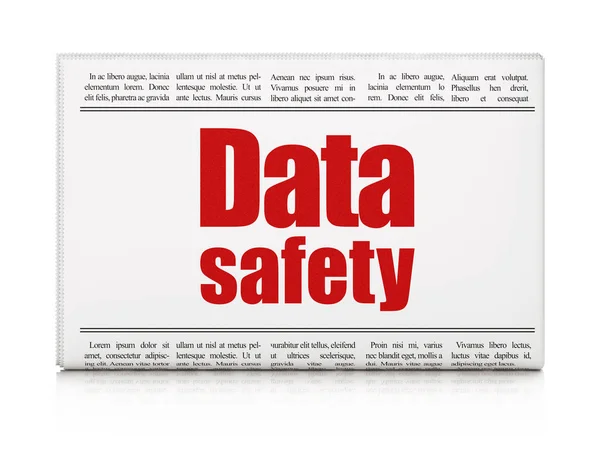 Concept de données : titre du journal Sécurité des données — Photo