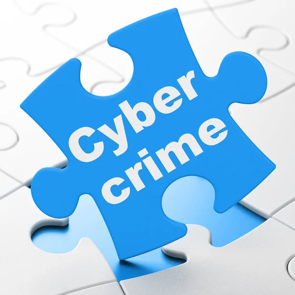 Concept de confidentialité : Cybercriminalité sur fond de puzzle — Photo