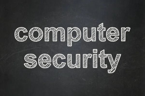 Datenschutzkonzept: Computersicherheit auf Kreidetafel — Stockfoto