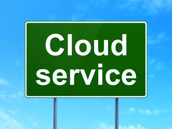 Cloud technology concept: Cloud Service on road sign background — Stock Photo, Image