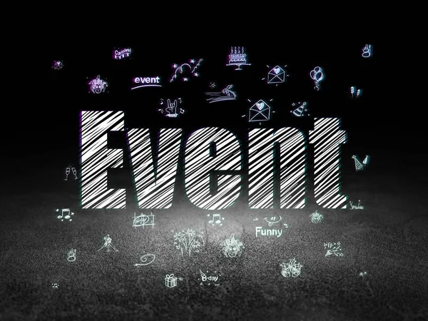 Entretenimento, conceito: Evento no quarto escuro grunge — Fotografia de Stock