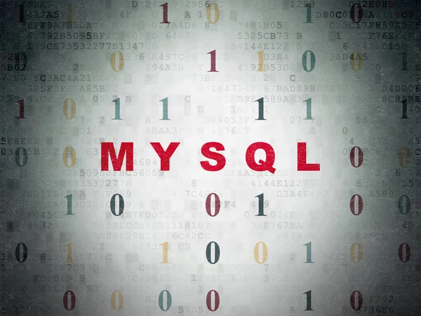 Databas koncept: Mysql på Digital Data papper bakgrund — Stockfoto