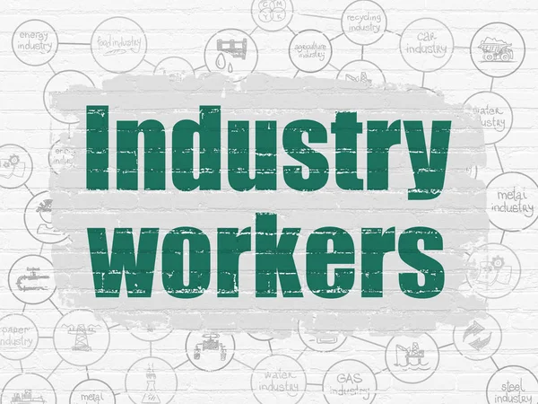 Branchenkonzept: Industriearbeiter vor dem Hintergrund der Wand — Stockfoto