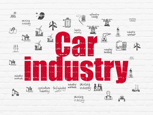 Concetto industriale: industria automobilistica sullo sfondo della parete — Foto Stock