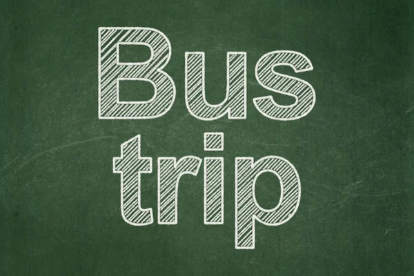 Vacation concept: Bus Trip on chalkboard background