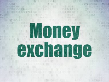 Para birimi kavramı: dijital veri kağıt arka plan üzerinde fiyat değişimi