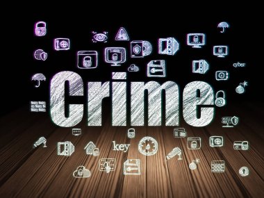 Gizlilik kavramı: grunge karanlık odada suç