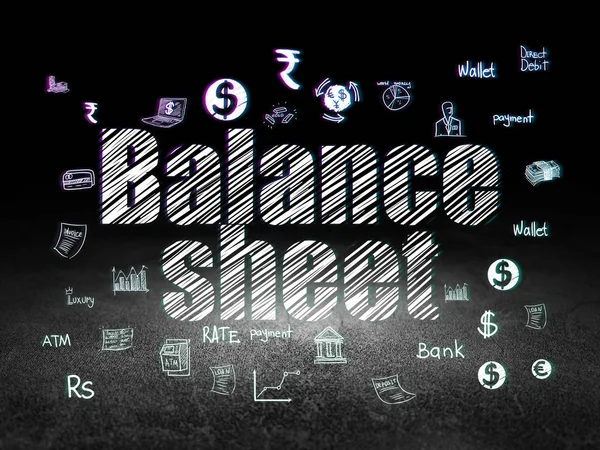 Valuta concept: balans in de donkere kamer grunge — Stockfoto