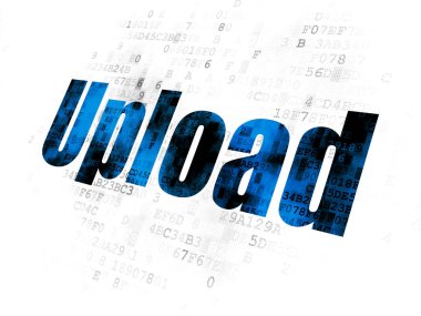 Web geliştirme kavramı: dijital arka plan üzerinde Upload