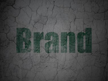 reklam kavramı: grunge duvar arka plan üzerinde marka