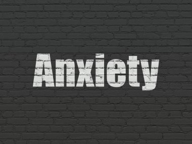 Sağlık kavramı: anksiyete duvar arka plan üzerinde