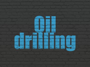 Manufacuring kavramı: Petrol Delme duvar arka plan üzerinde