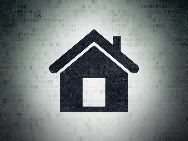 Conceptul de finanțe: Home on Digital Data Paper background — Fotografie, imagine de stoc