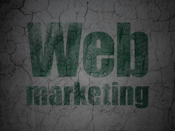 Koncepce rozvoje webu: Web Marketing na pozadí zeď grunge — Stock fotografie