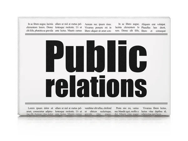 Conceito de marketing: título do jornal Relações Públicas — Fotografia de Stock