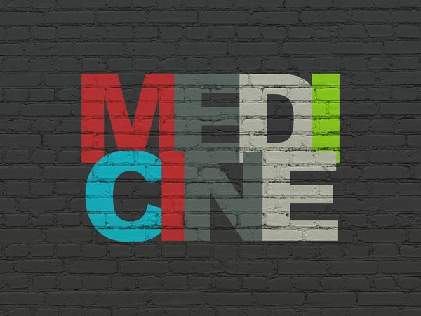 Concept van de geneeskunde: geneeskunde op muur achtergrond — Stockfoto