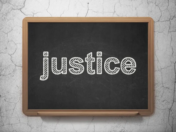 Law concept: Justice on chalkboard background — Stock Photo, Image