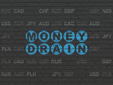Para kavramı: duvar arka plan üzerinde para drenaj