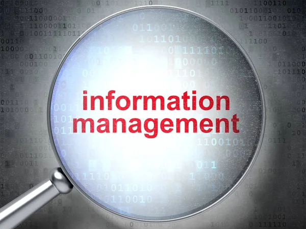 Information concept: Information Management with optical glass — Stock Photo, Image