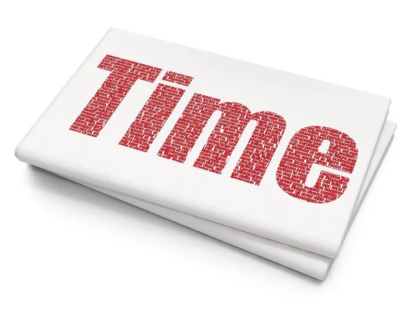 時間の概念: 空白の新聞の背景に時間 — ストック写真