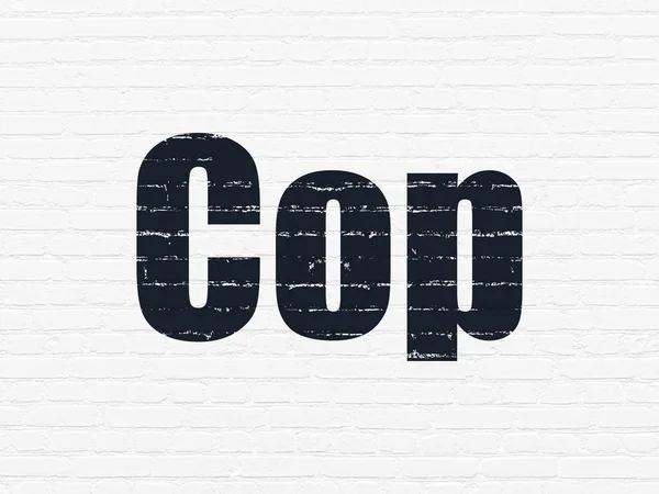 Law concept: Cop on wall achtergrond — Stockfoto