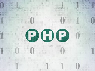 Programlama kavramı: dijital veri kağıt arka plan üzerinde Php
