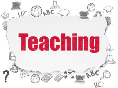 Eğitim kavramı: yırtık kağıt arka plan üzerinde öğretim