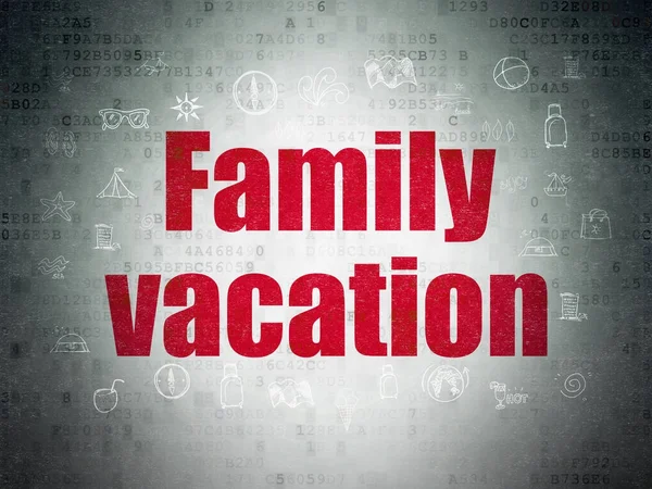 Vacation concept: Family Vacation on Digital Data Paper background — Stock Photo, Image