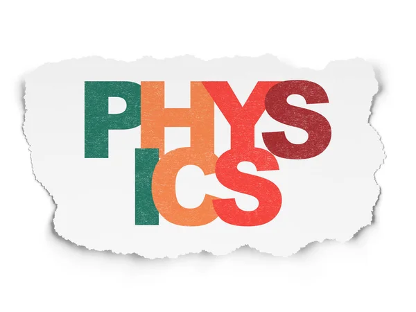 Concetto di apprendimento: Fisica su sfondo Carta strappata — Foto Stock