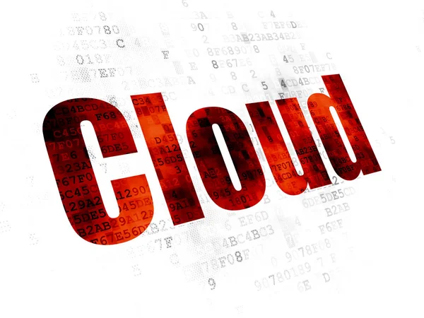 Concept de technologie Cloud : Cloud sur fond numérique — Photo