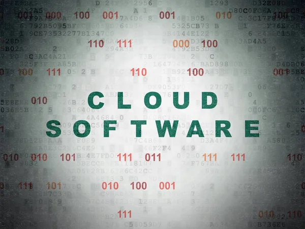 Cloud computing concept: Cloud Software on Digital Data Paper background — Stock Photo, Image