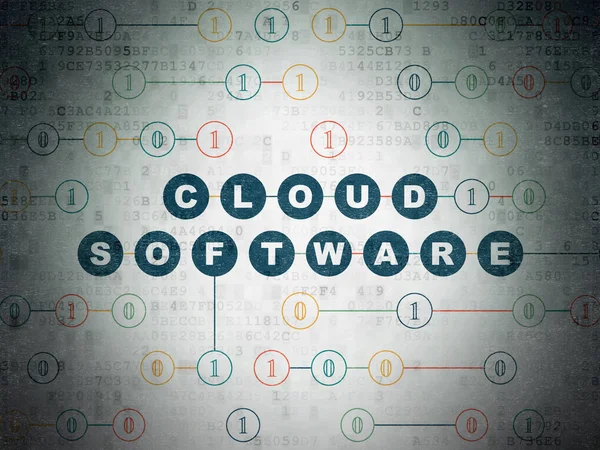Cloud-Computing-Konzept: Cloud-Software auf digitalem Datenpapier — Stockfoto