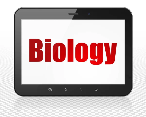 Concetto scientifico: Tablet PC Computer con Biologia in mostra — Foto Stock