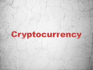 Para kavramı: Cryptocurrency duvar arka plan üzerinde