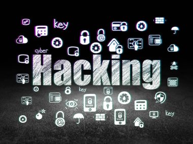 Güvenlik kavramı: grunge karanlık odada Hacking