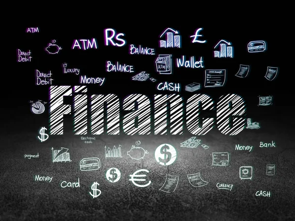 Концепция валюты: Финансы в гранж темной комнате — стоковое фото