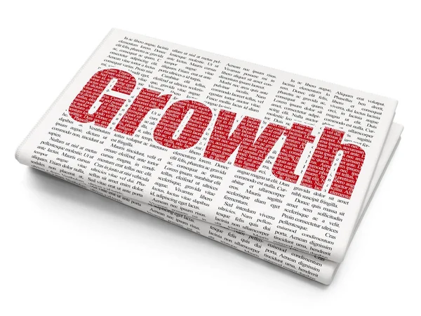 Financiën concept: groei op krant achtergrond — Stockfoto