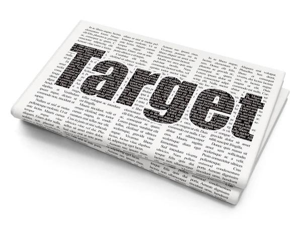 Finance koncept: Target på tidningen bakgrund — Stockfoto