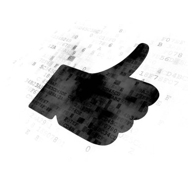 sosyal network kavramı: dijital arka başparmak yukarı