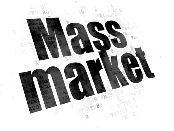 Reklamkoncept: massa marknaden på digital bakgrund — Stockfoto