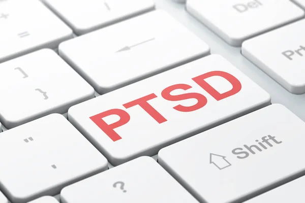 Health concept: PTSD on computer keyboard background