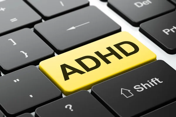 Concetto di salute: ADHD su sfondo tastiera del computer — Foto Stock