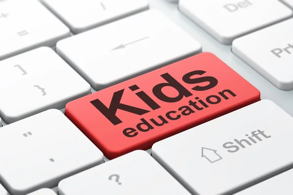Bildungskonzept: Kindererziehung auf der Computertastatur — Stockfoto
