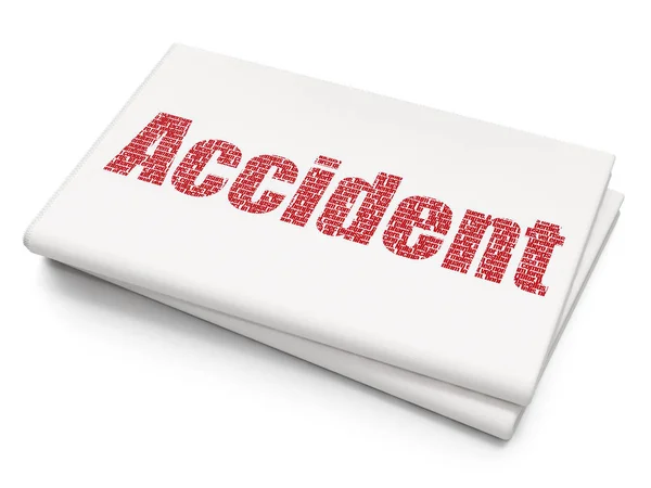 Concept d'assurance : Accident sur fond de journal vierge — Photo