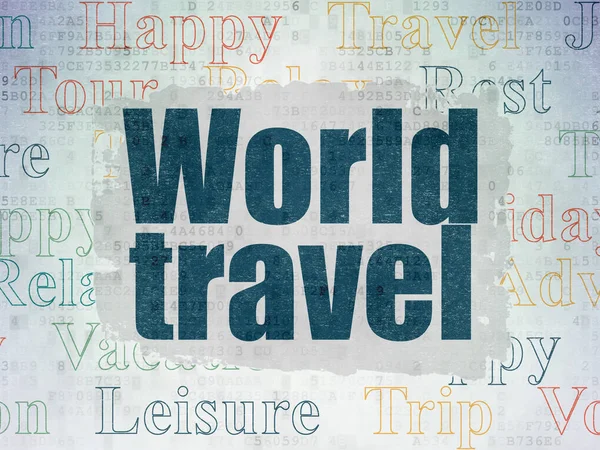 Vacation concept: World Travel on Digital Data Paper background — Stock Photo, Image