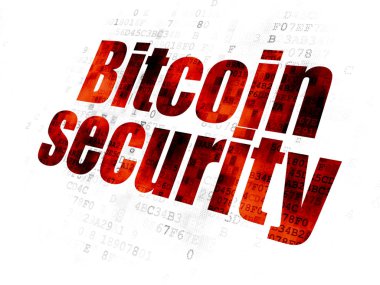 Cryptocurrency kavramı: Bitcoin güvenlik dijital arka plan üzerinde