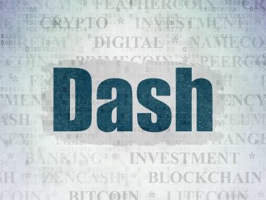 Blockchain kavramı: Dash dijital veri kağıt arka plan üzerinde