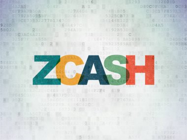 Cryptocurrency kavramı: Zcash dijital veri kağıt arka plan üzerinde