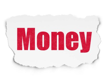 İş konsepti: Yırtık Kağıt arkaplanındaki para